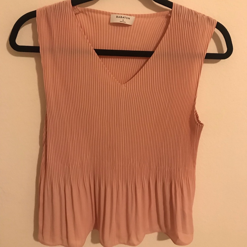 Aritzia Babaton Salmon/Pink Damien Blouse